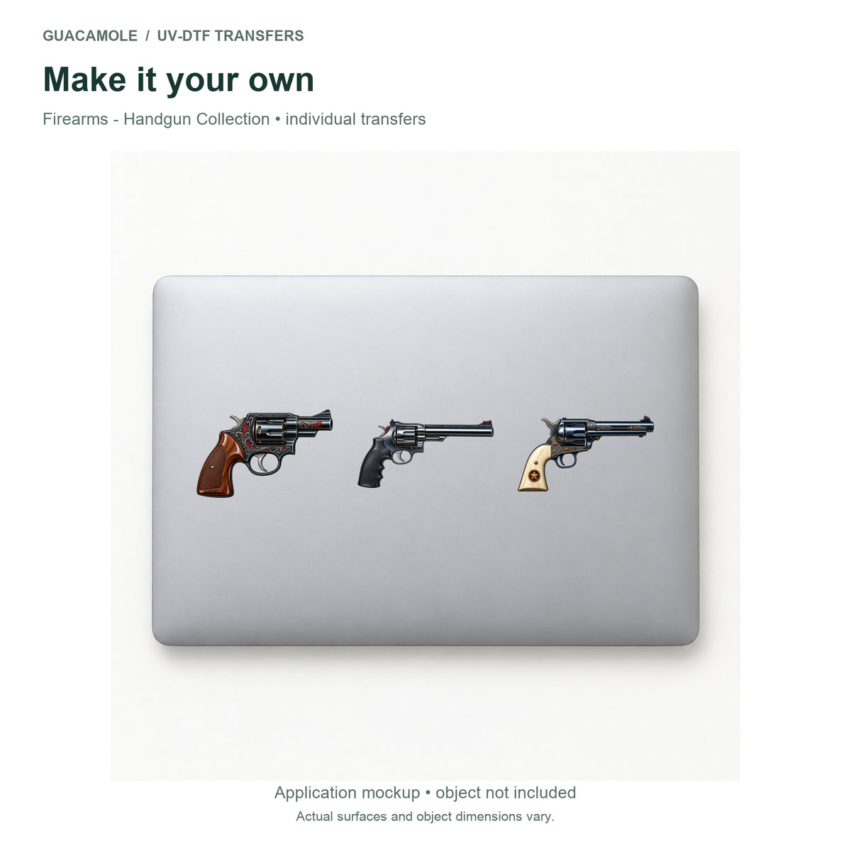 Firearms - Handgun Collection — Three designs on a laptop