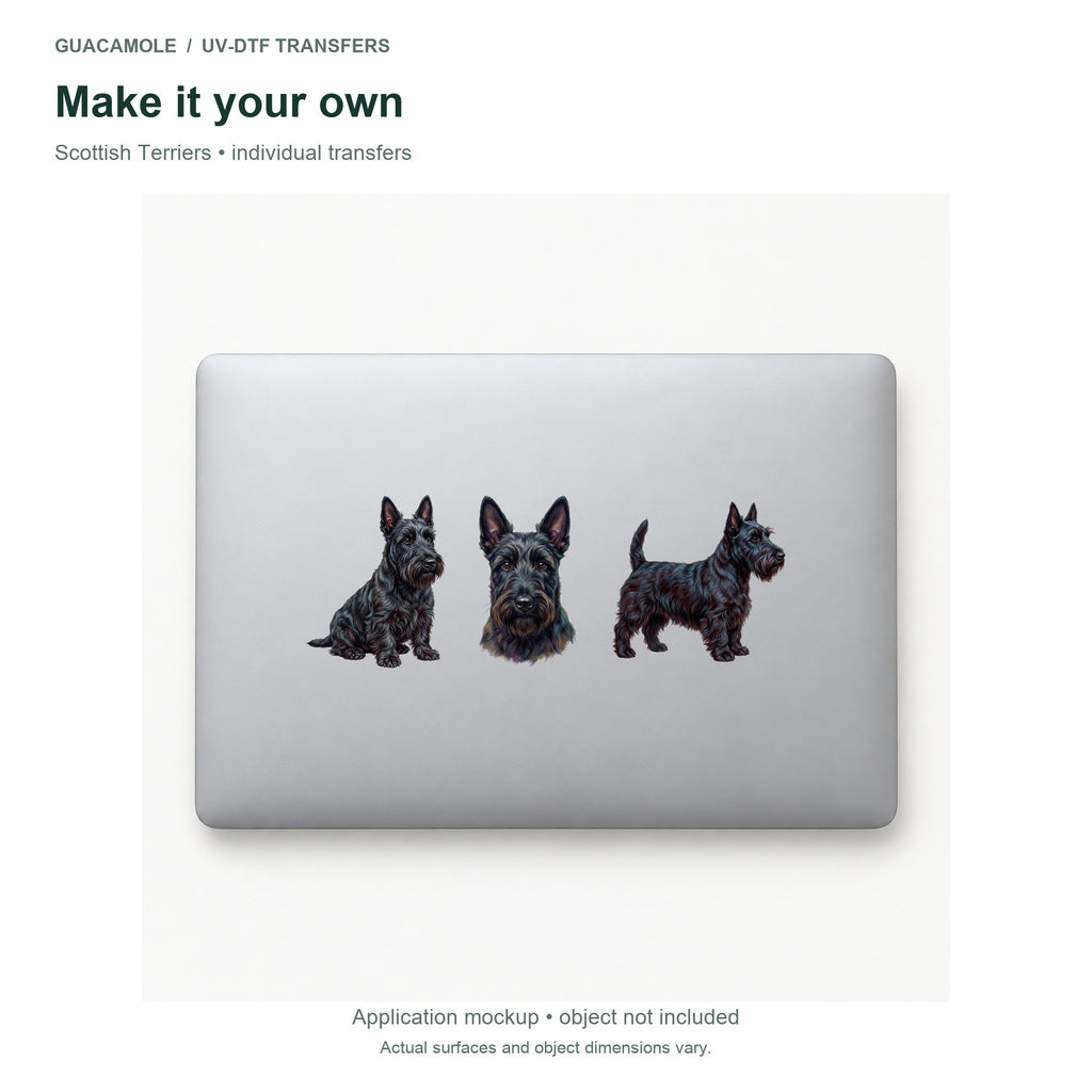 Scottish Terriers — Three designs on a laptop