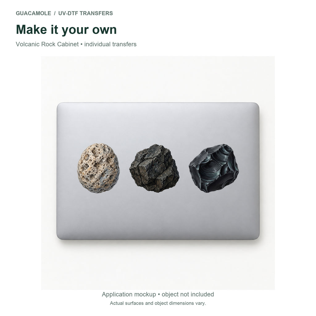 Volcanic Rock Cabinet — Three designs on a laptop