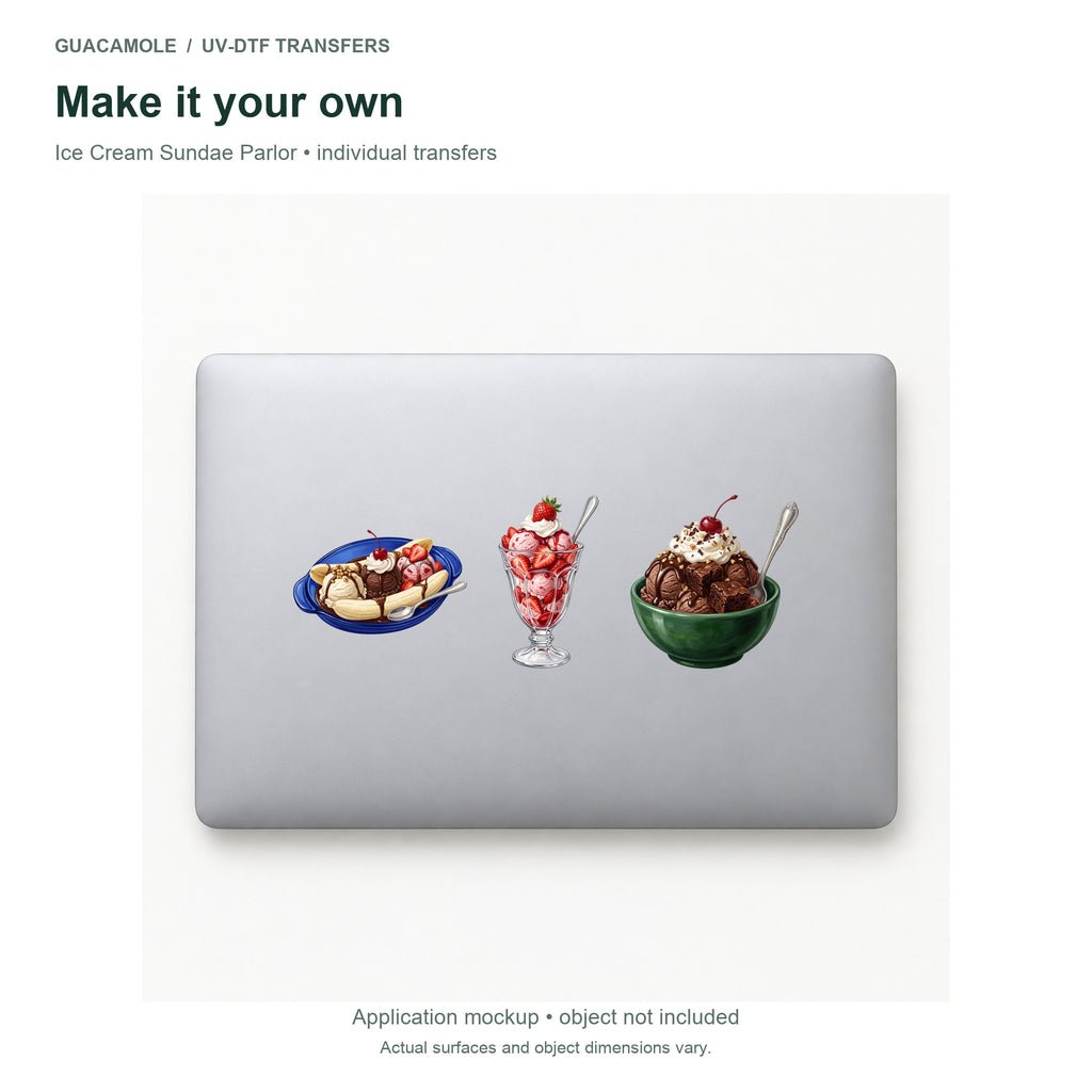 Ice Cream Sundae Parlor — Three designs on a laptop