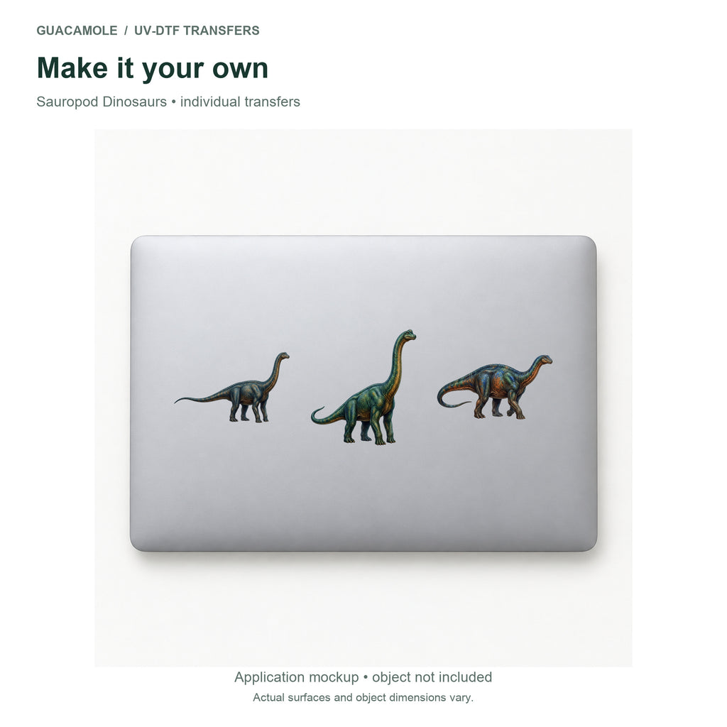 Sauropod Dinosaurs — Three designs on a laptop