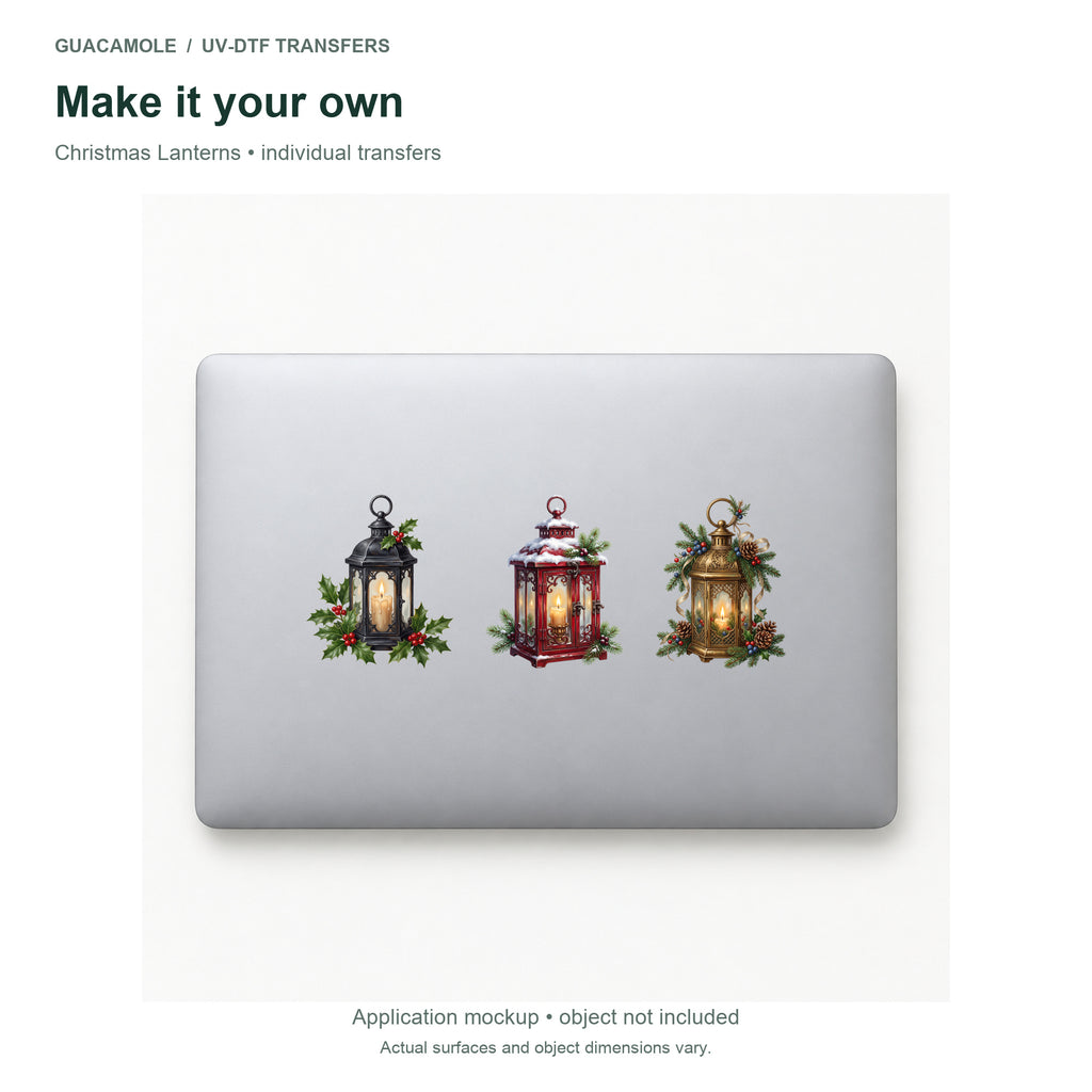 Christmas Lanterns — Three designs on a laptop
