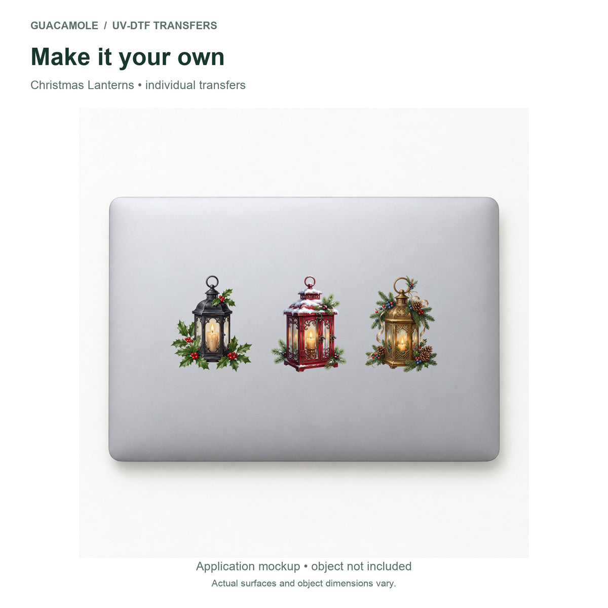Christmas Lanterns — Three designs on a laptop