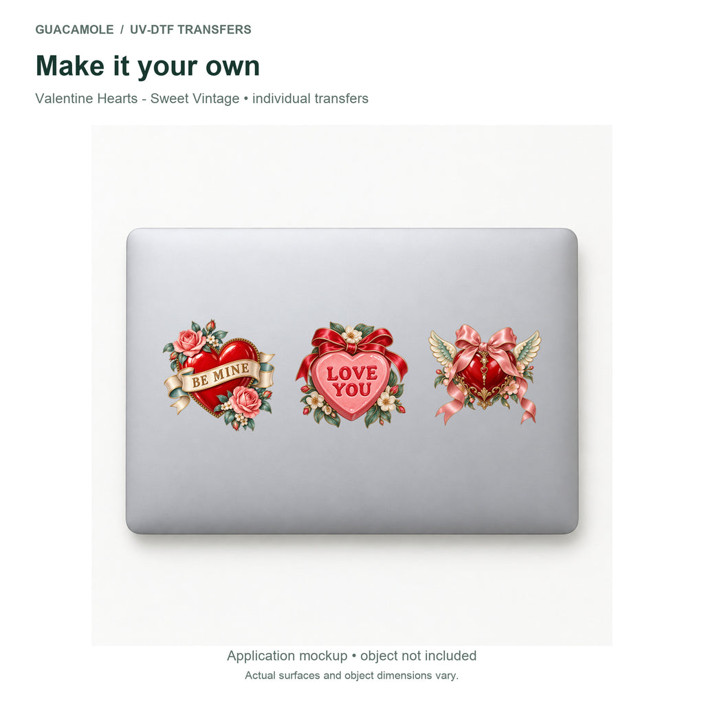 Valentine Hearts - Sweet Vintage — Three designs on a laptop
