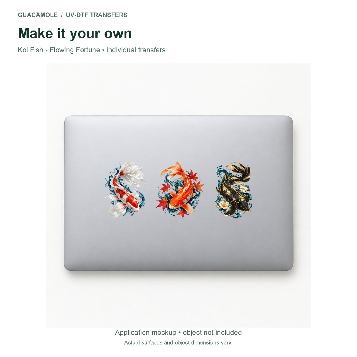 Koi Fish - Flowing Fortune — Three designs on a laptop