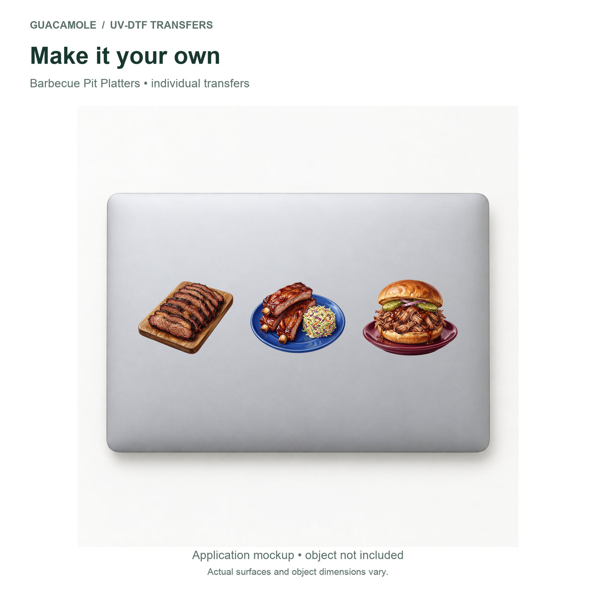 Barbecue Pit Platters — Three designs on a laptop