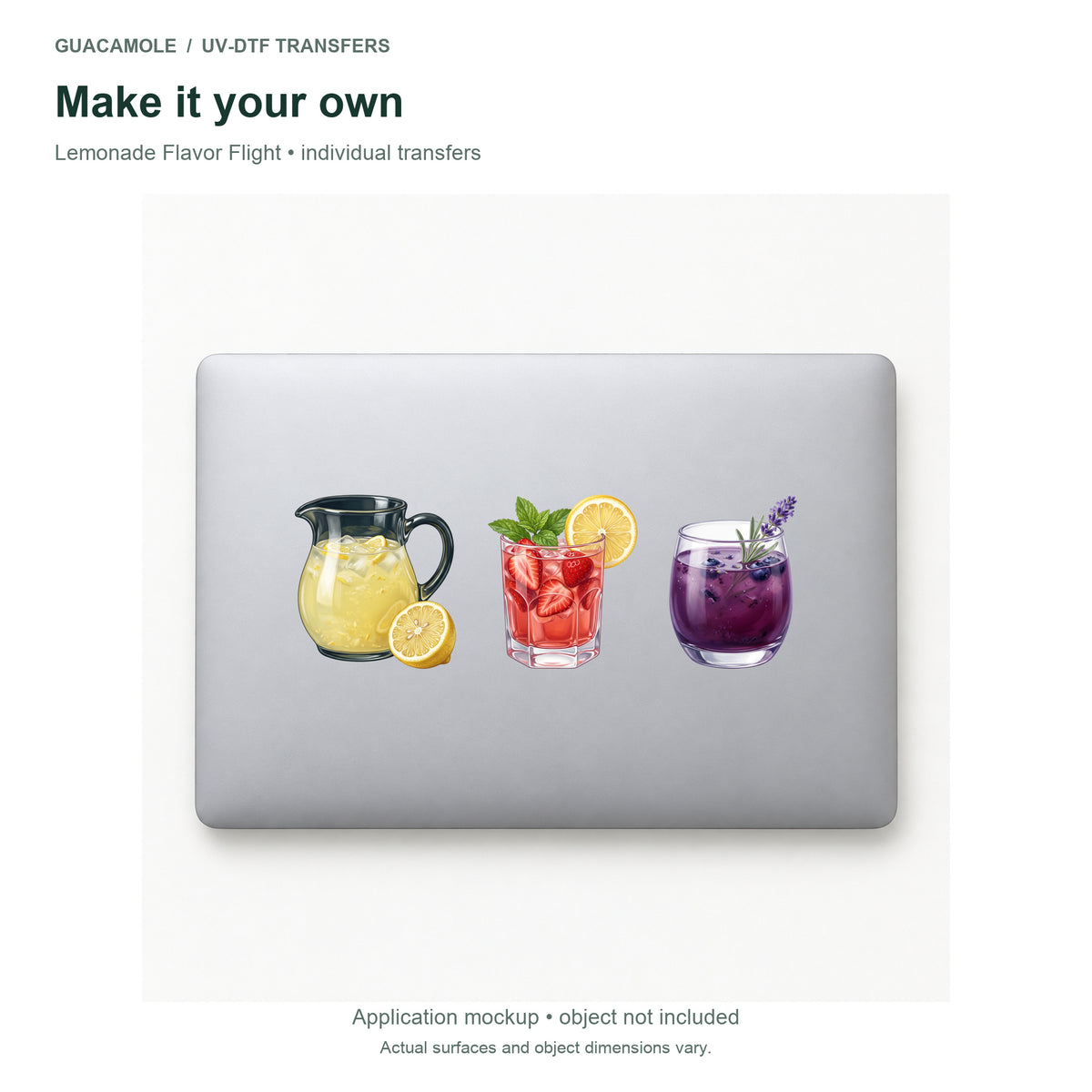 Lemonade Flavor Flight — Three designs on a laptop