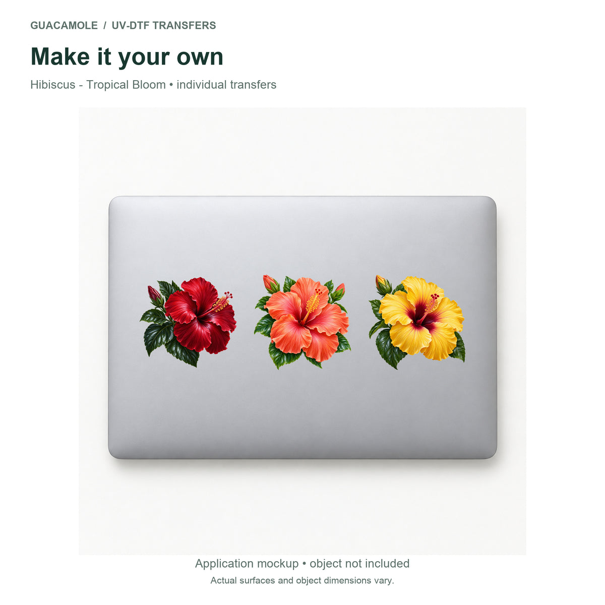 Hibiscus - Tropical Bloom — Three designs on a laptop