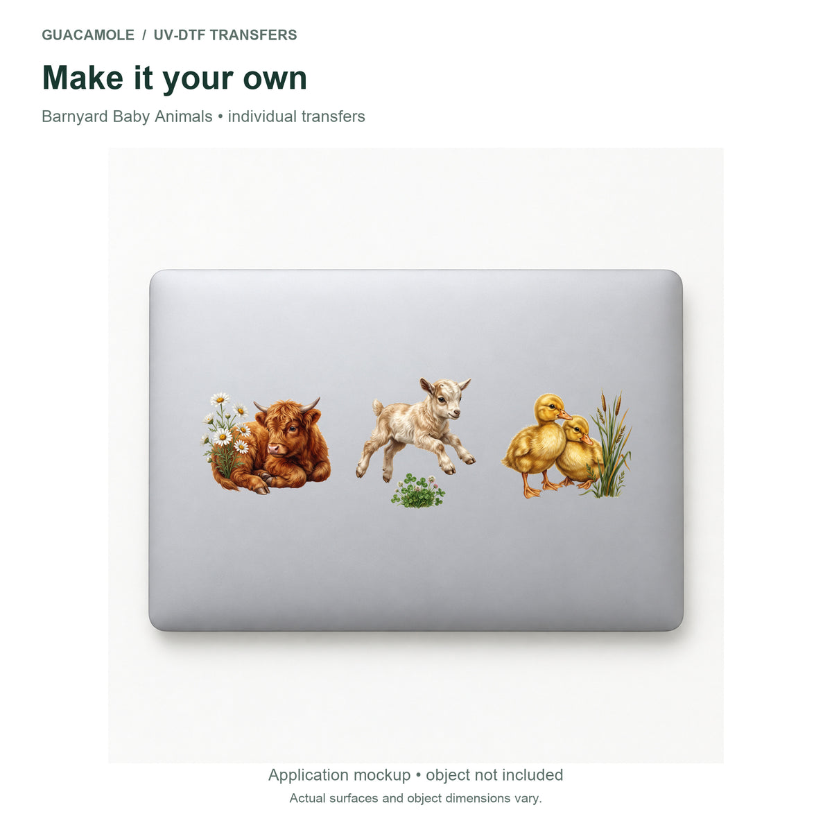 Barnyard Baby Animals — Three designs on a laptop
