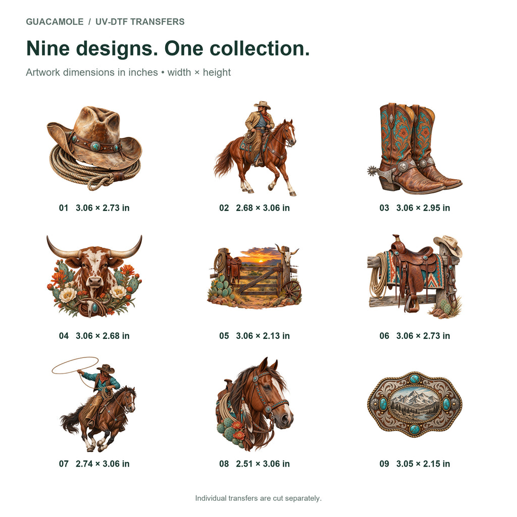 Ranch Cowboy - Western Heritage — Nine designs and sizes