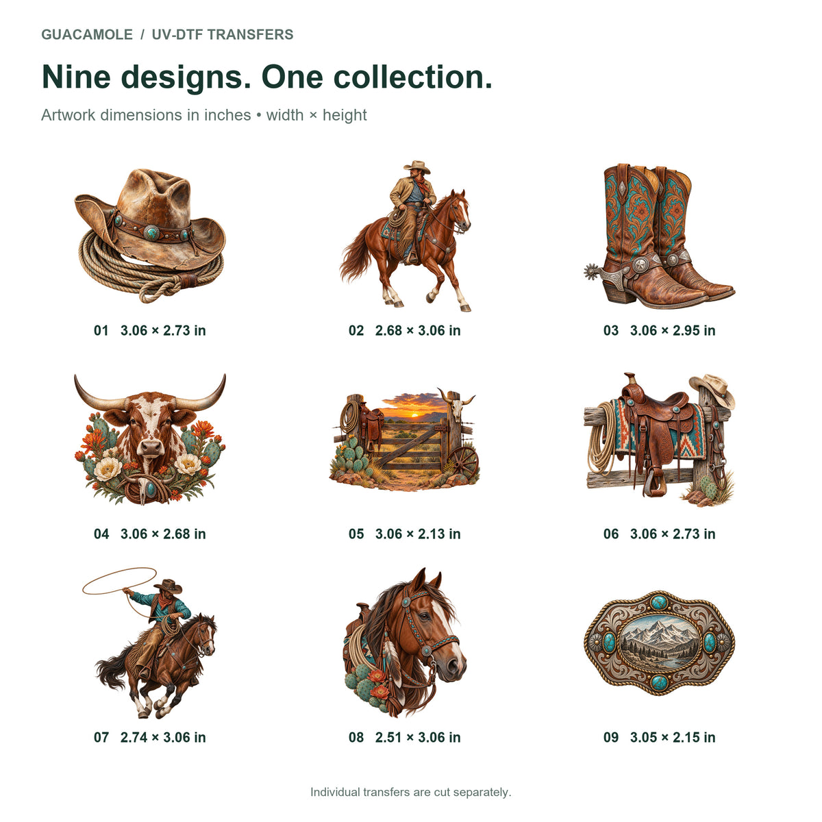 Ranch Cowboy - Western Heritage — Nine designs and sizes