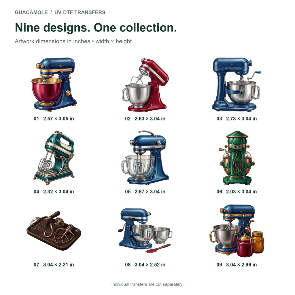 Vintage Stand Mixers — Nine designs and sizes