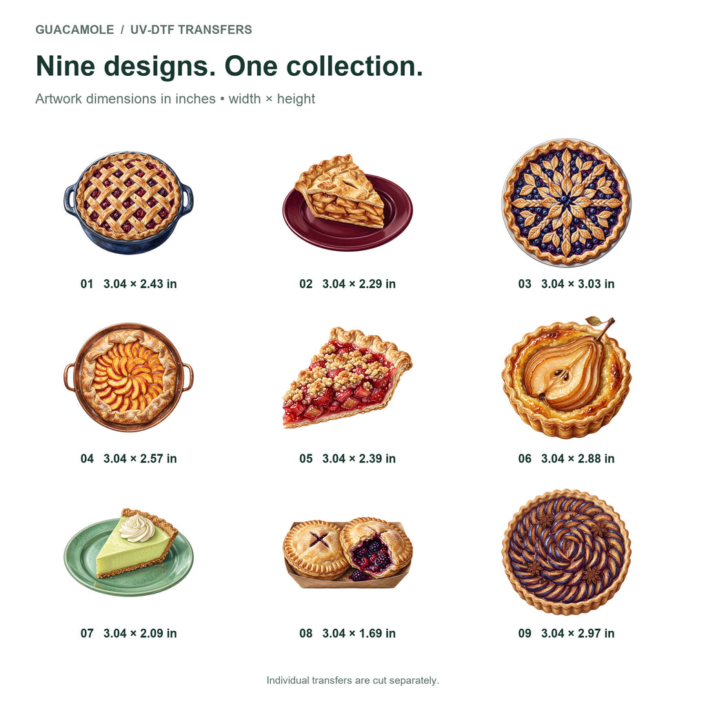 Fruit Pie Bakery — Nine designs and sizes