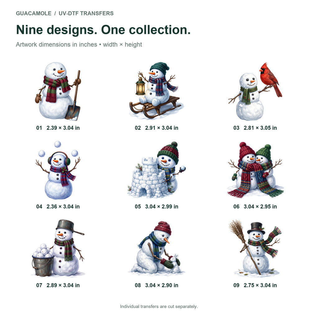 Snowman Snow Day — Nine designs and sizes