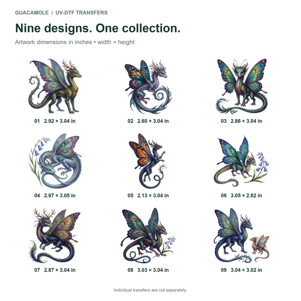Fairy Dragon Companions — Nine designs and sizes