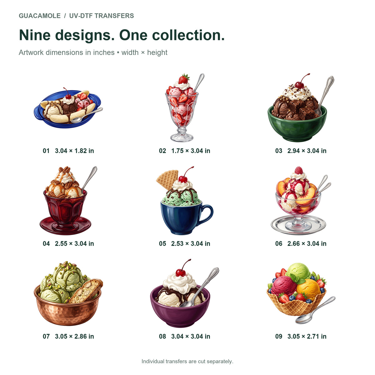 Ice Cream Sundae Parlor — Nine designs and sizes