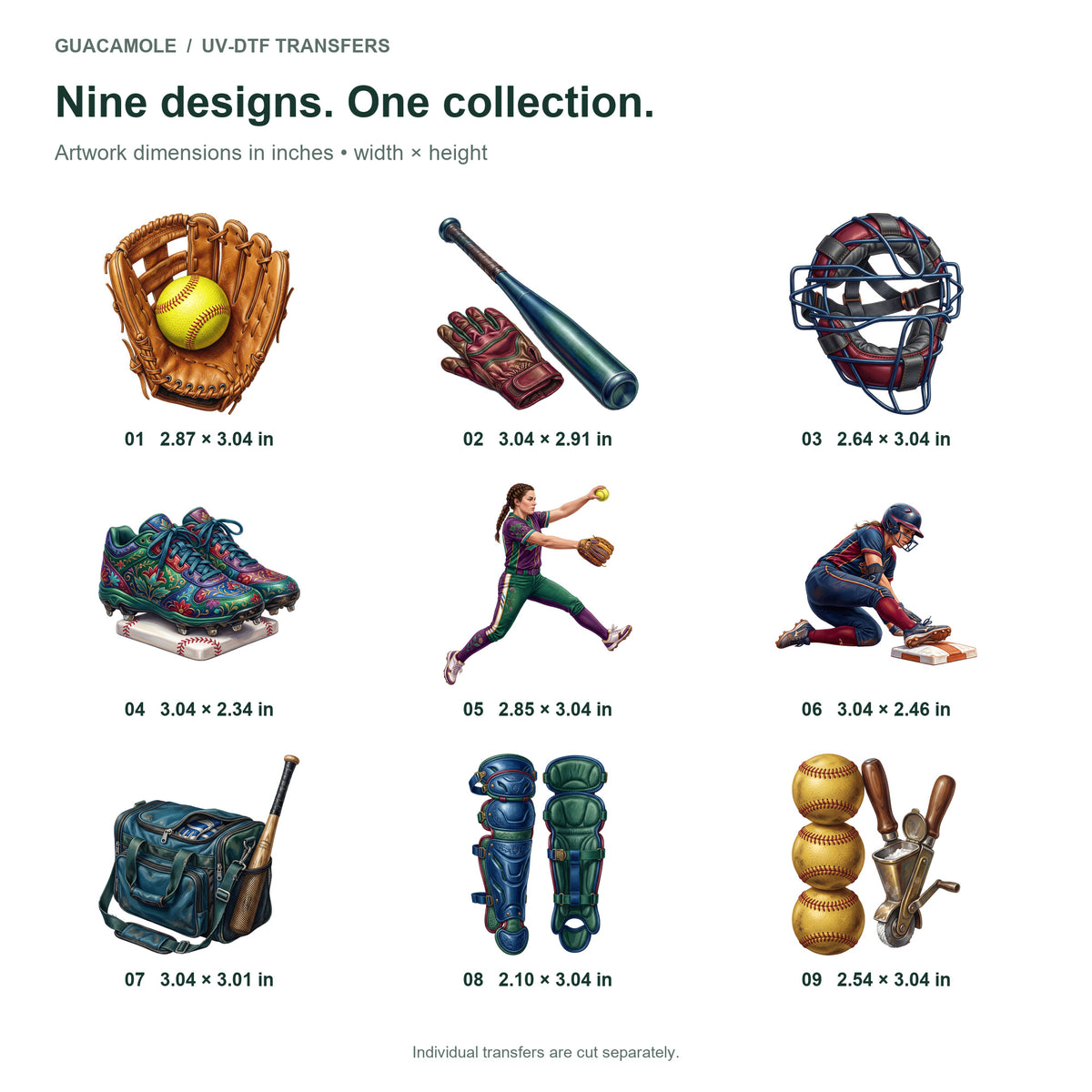 Softball Dugout Collection — Nine designs and sizes