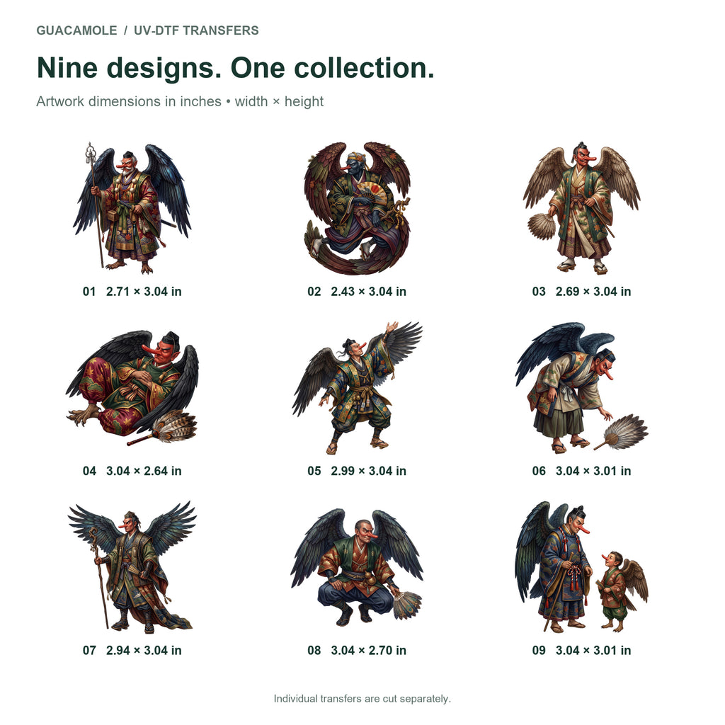 Tengu Mountain Guardians — Nine designs and sizes