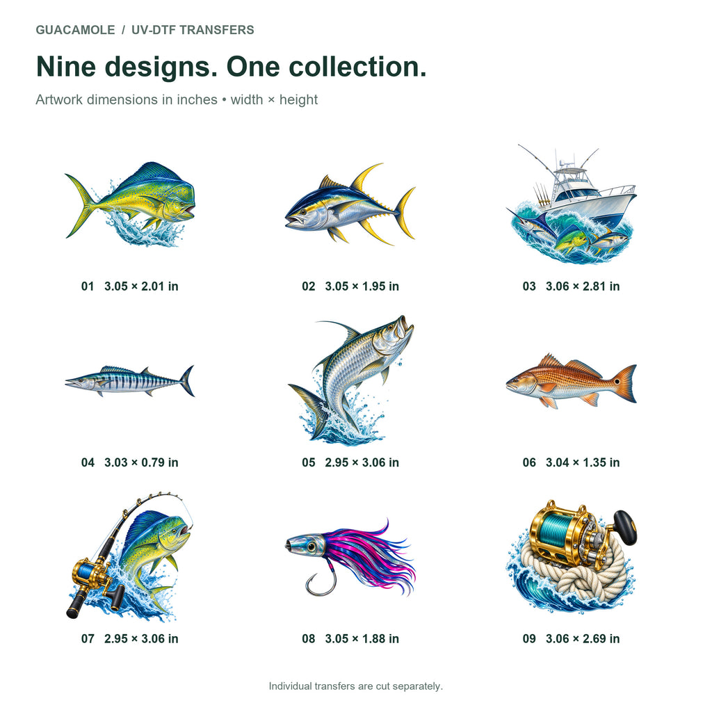 Saltwater Sport Fishing — Nine designs and sizes