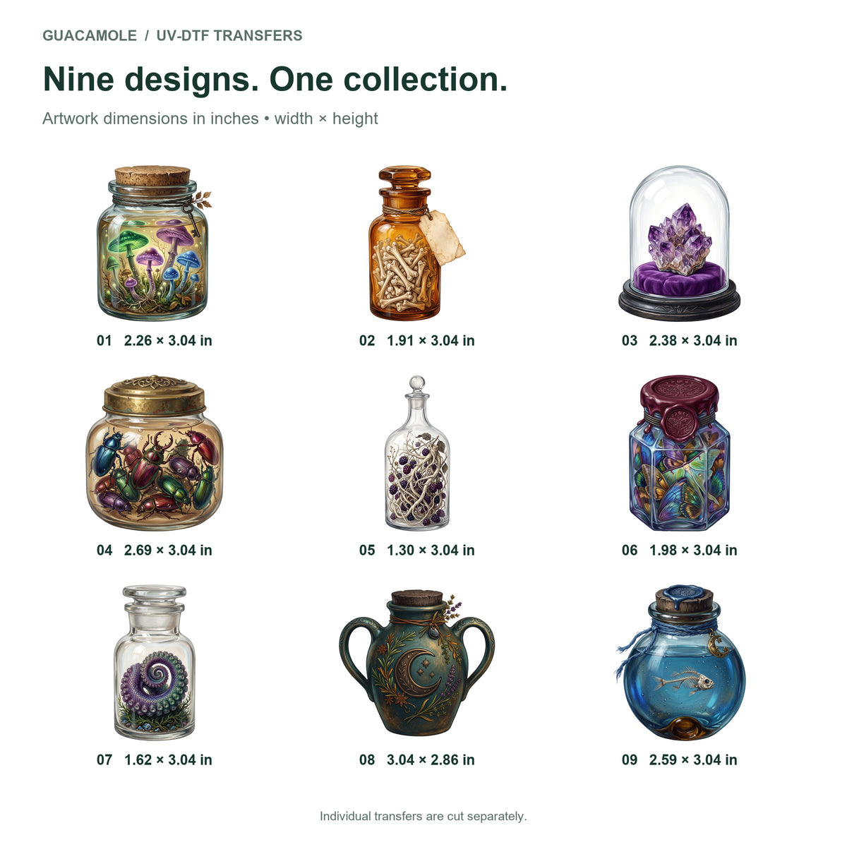 Halloween Apothecary Jars — Nine designs and sizes
