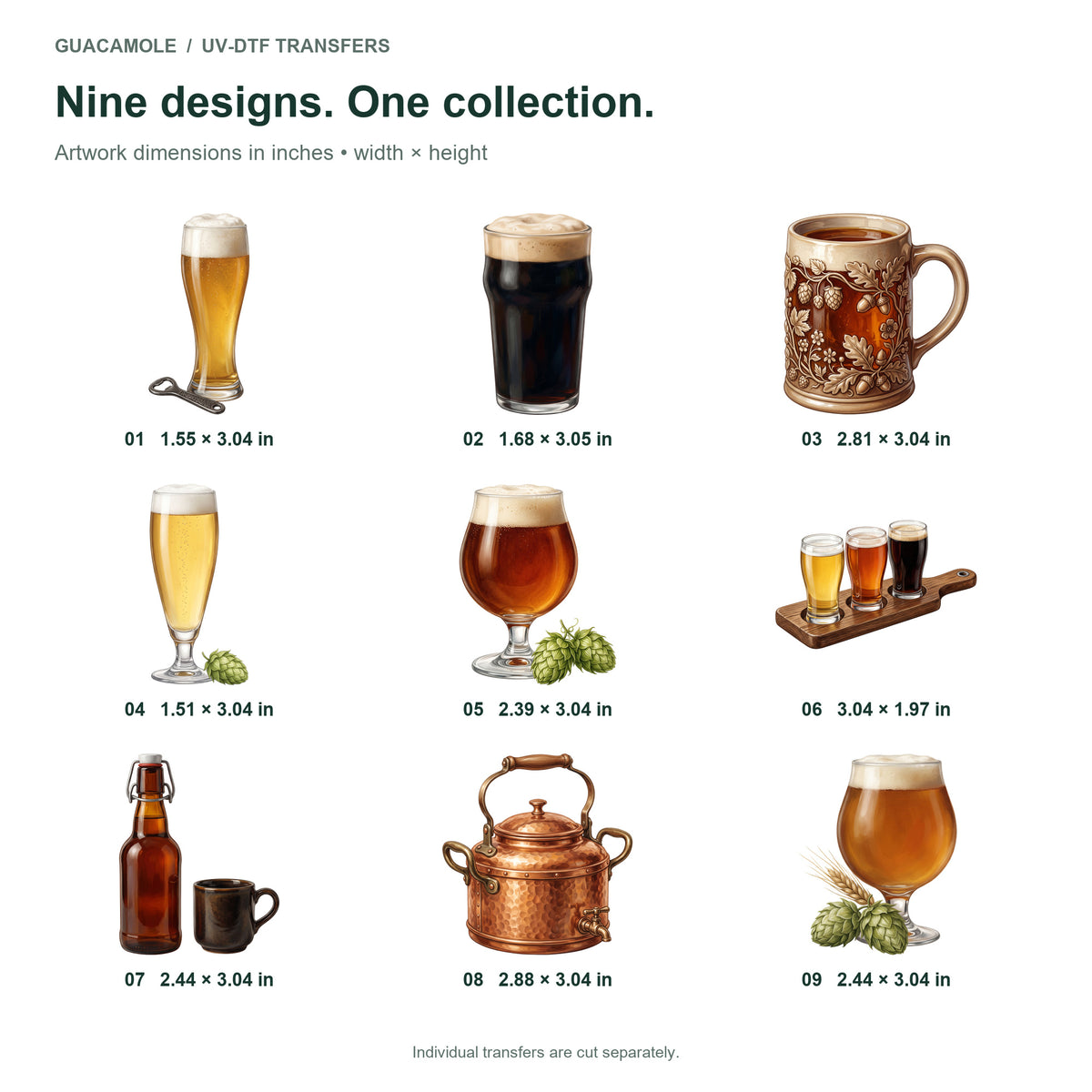 Craft Beer Glassware — Nine designs and sizes