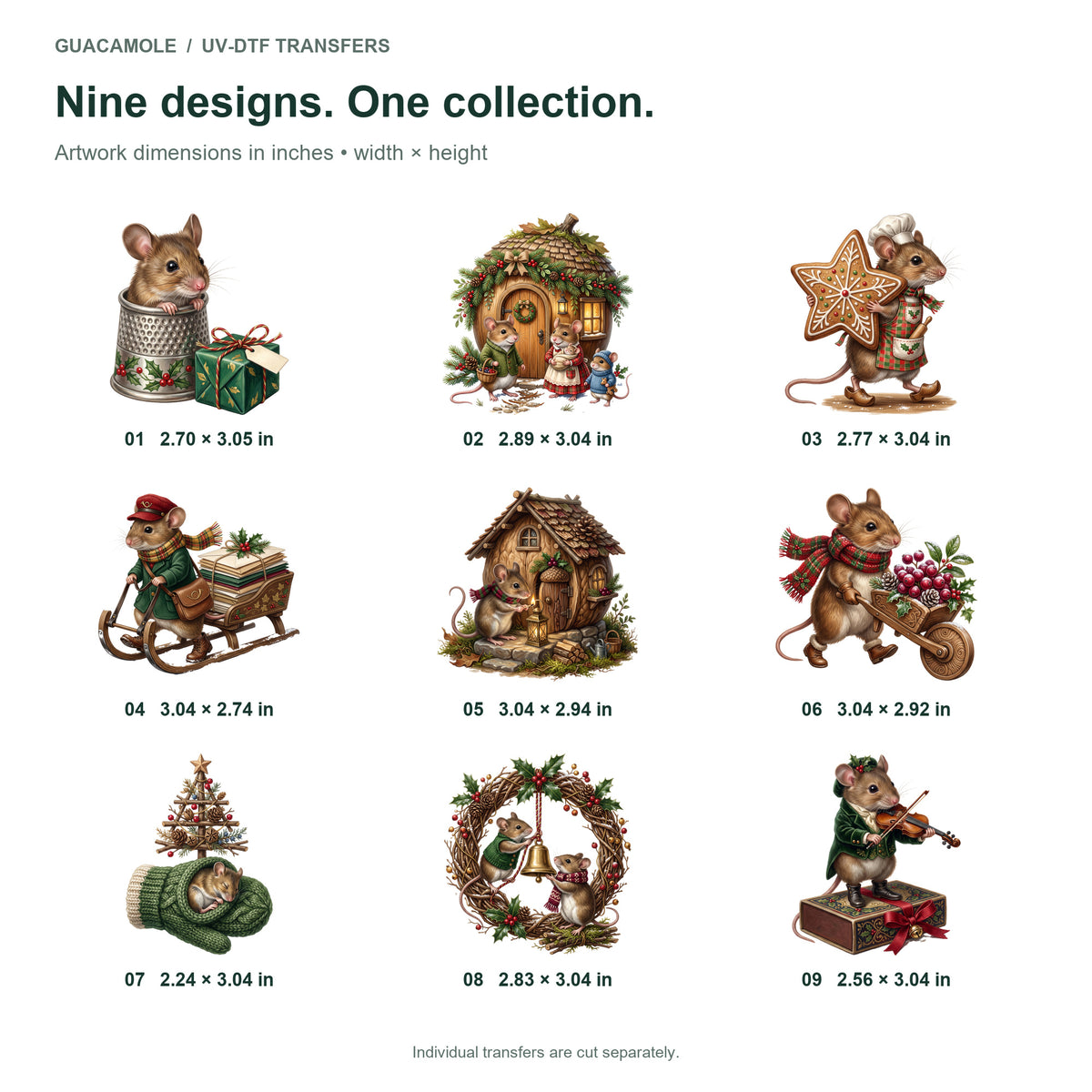 Christmas Mouse Village — Nine designs and sizes