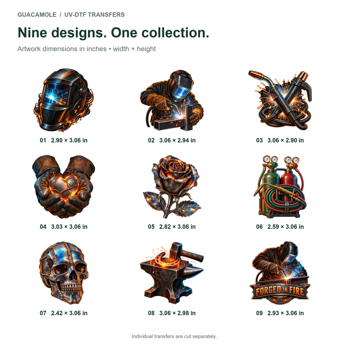 Welding - Forged in Fire — Nine designs and sizes