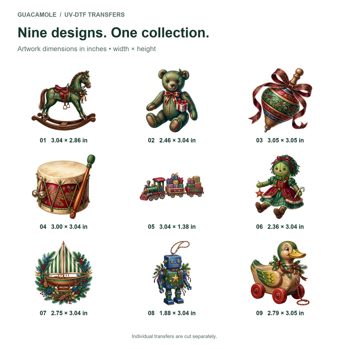 Christmas Toy Workshop — Nine designs and sizes