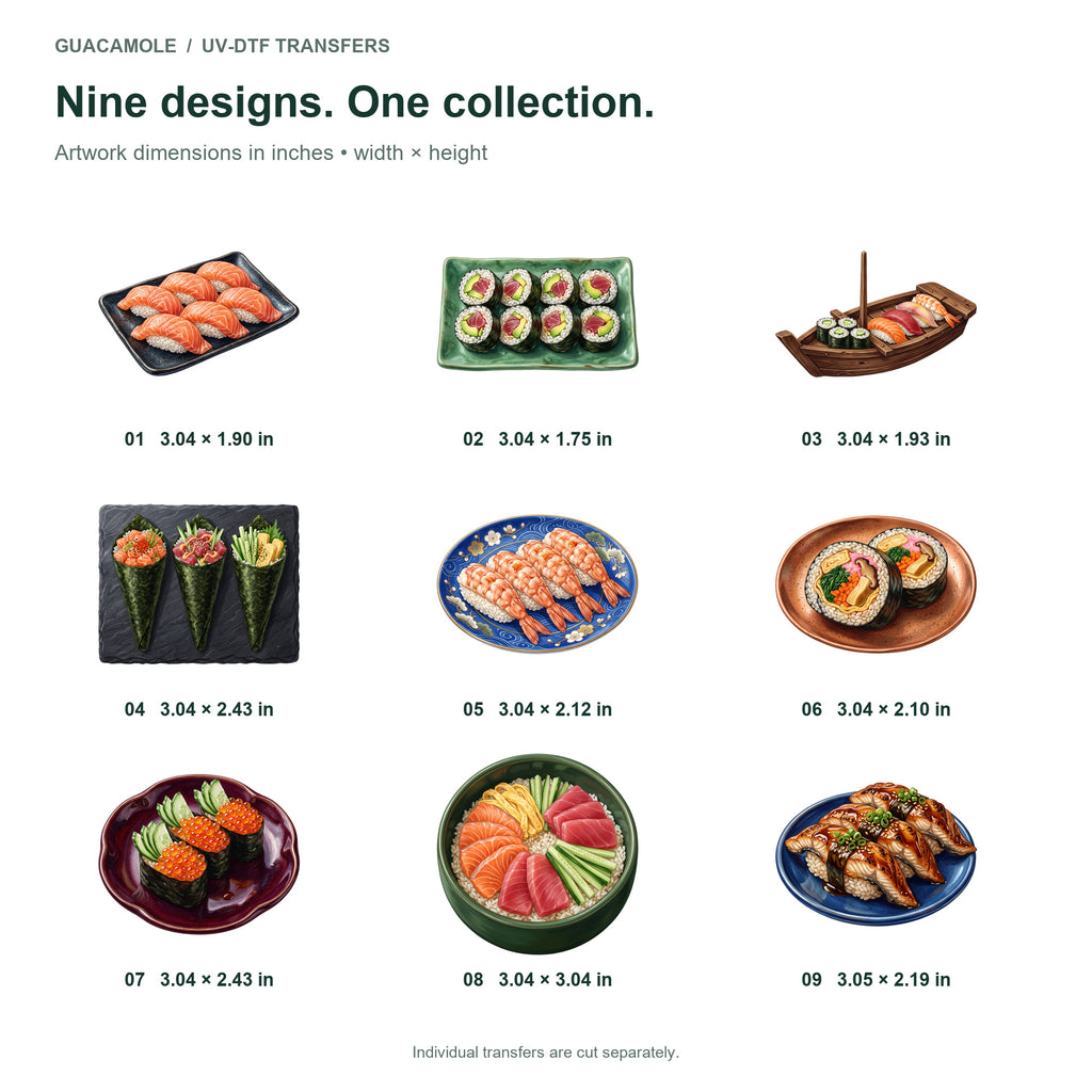Sushi Bar Platters — Nine designs and sizes