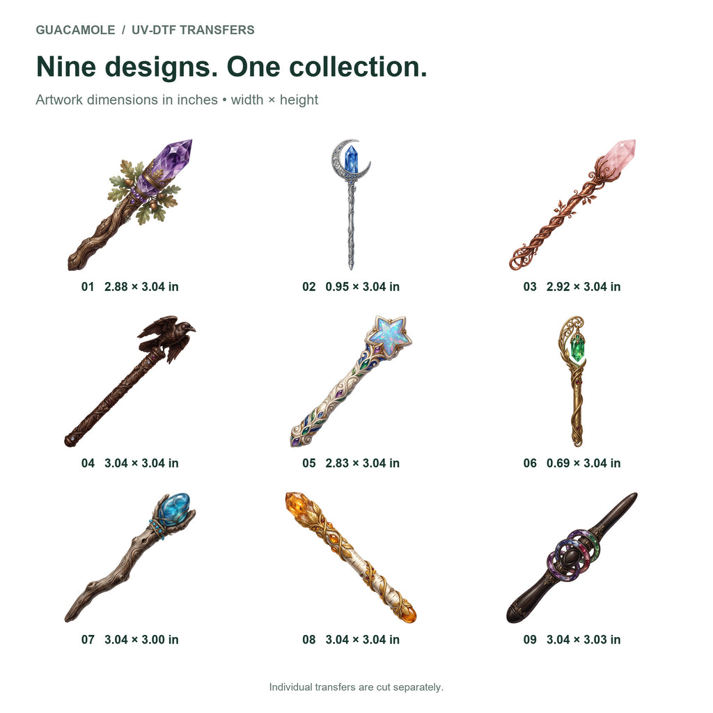 Crystal Magic Wands — Nine designs and sizes
