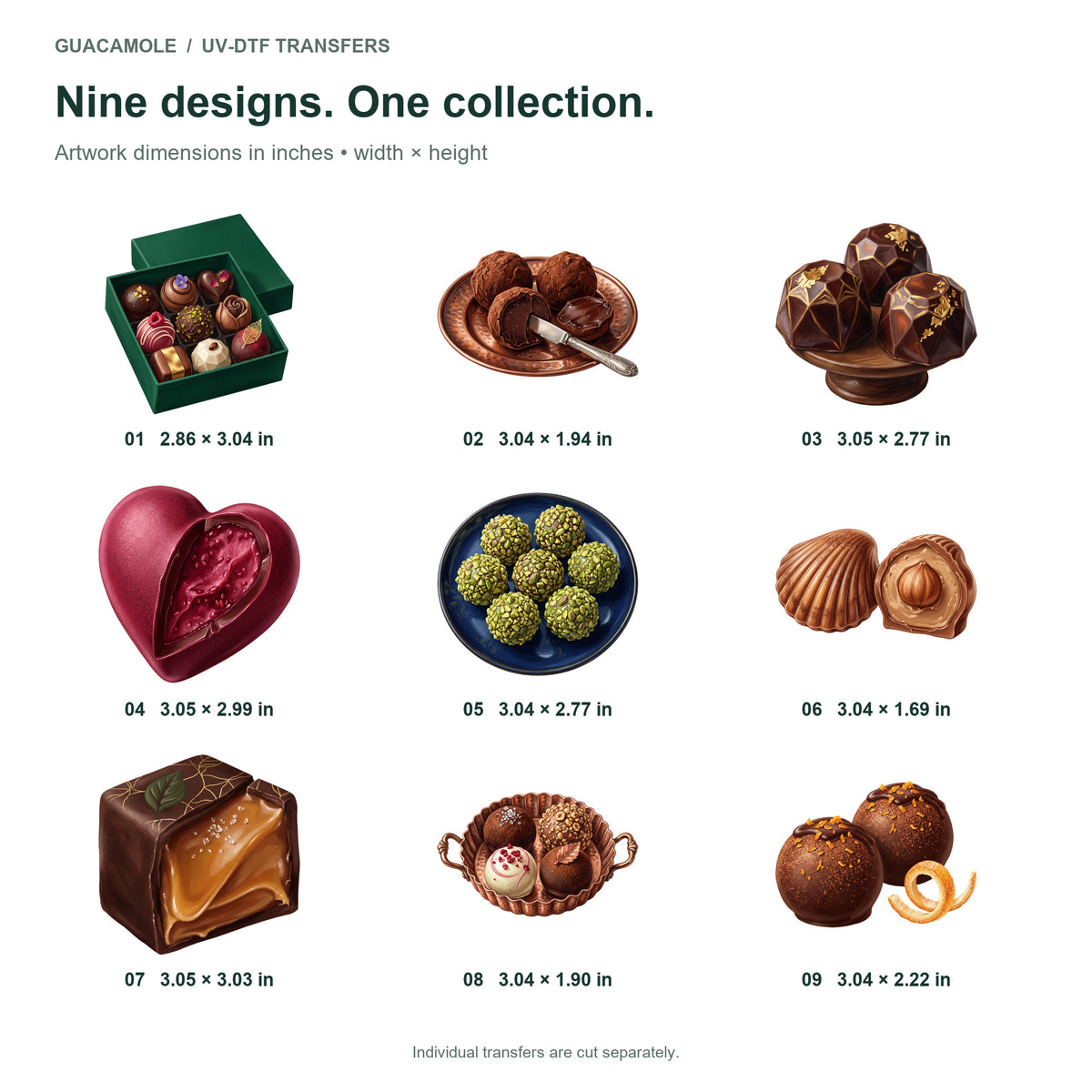 Chocolate Truffle Boutique — Nine designs and sizes