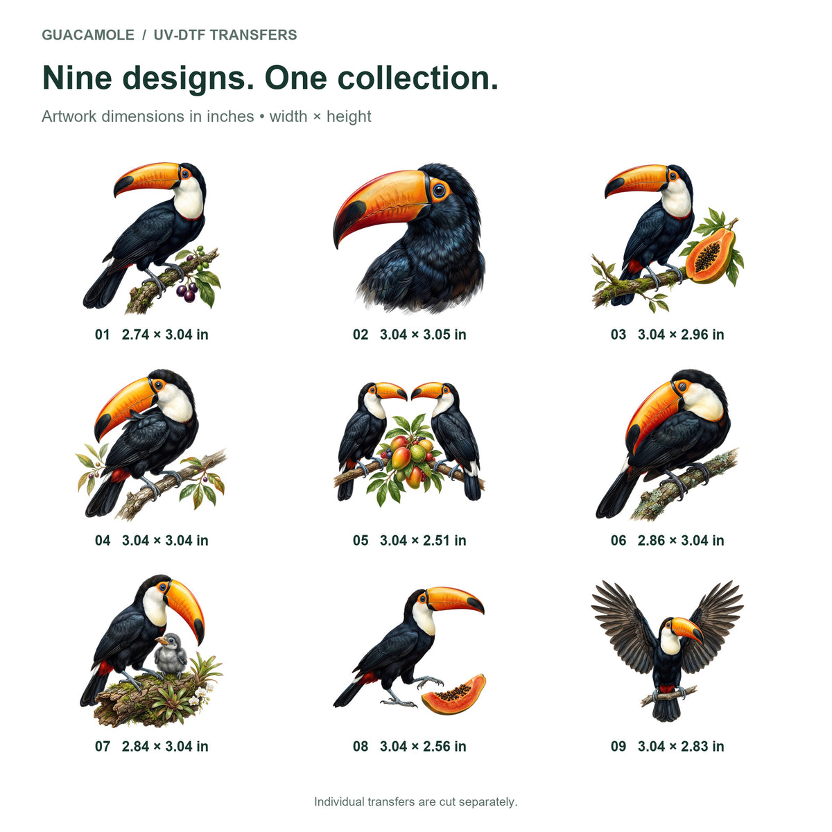 Toucan Canopies — Nine designs and sizes