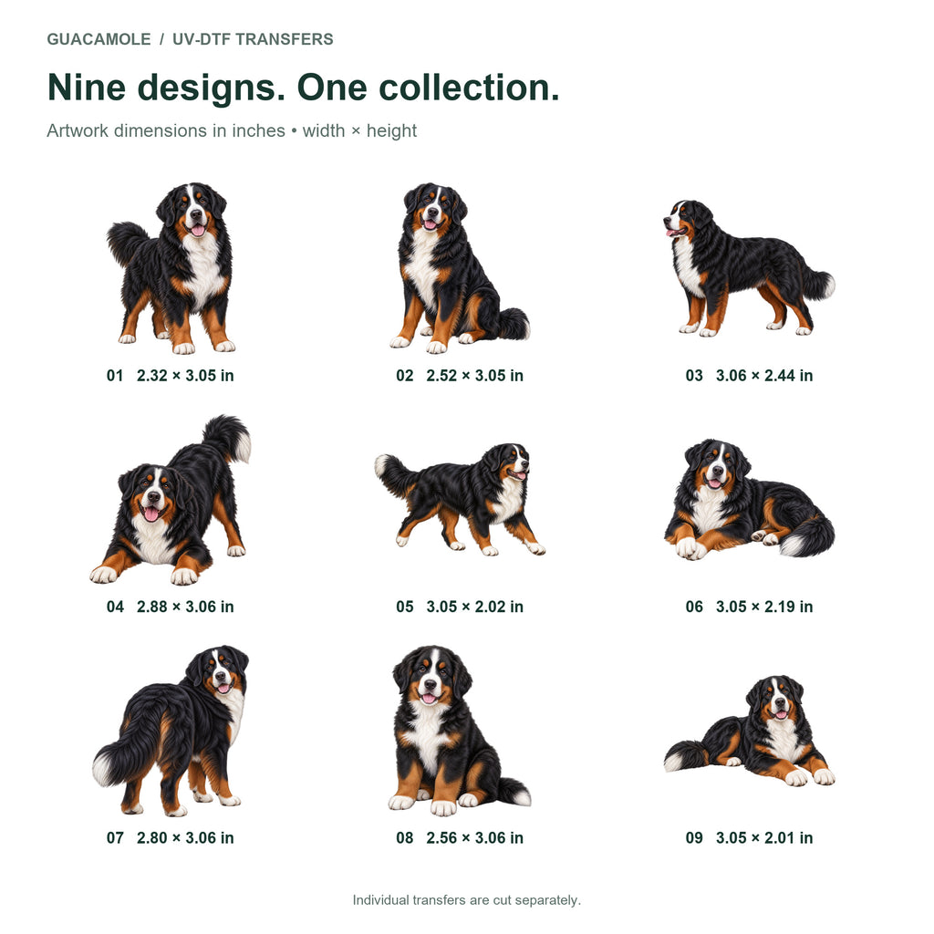 Bernese Mountain Dog — Nine designs and sizes