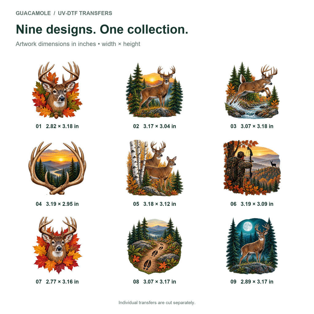 Deer Hunting - Autumn Woods — Nine designs and sizes