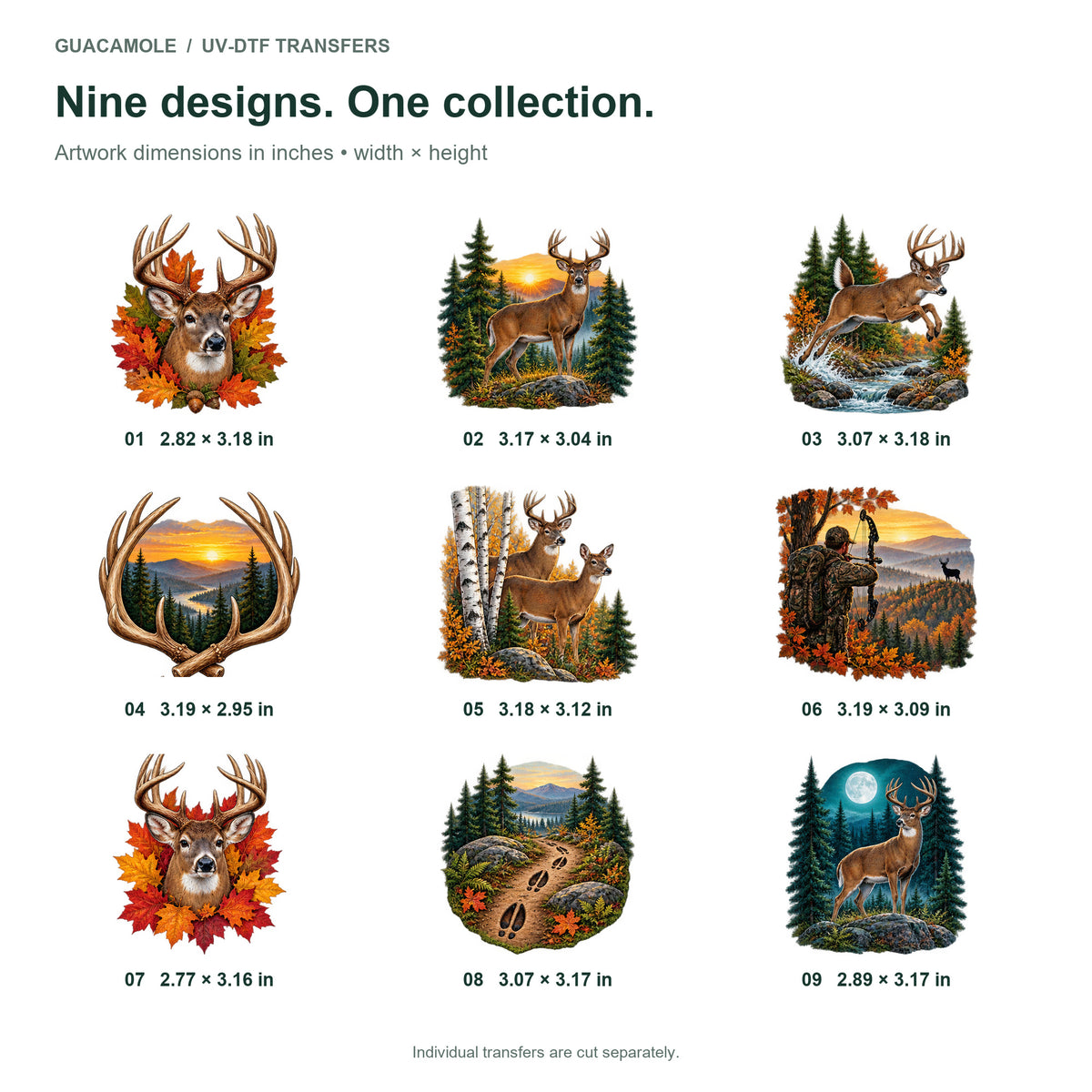 Deer Hunting - Autumn Woods — Nine designs and sizes