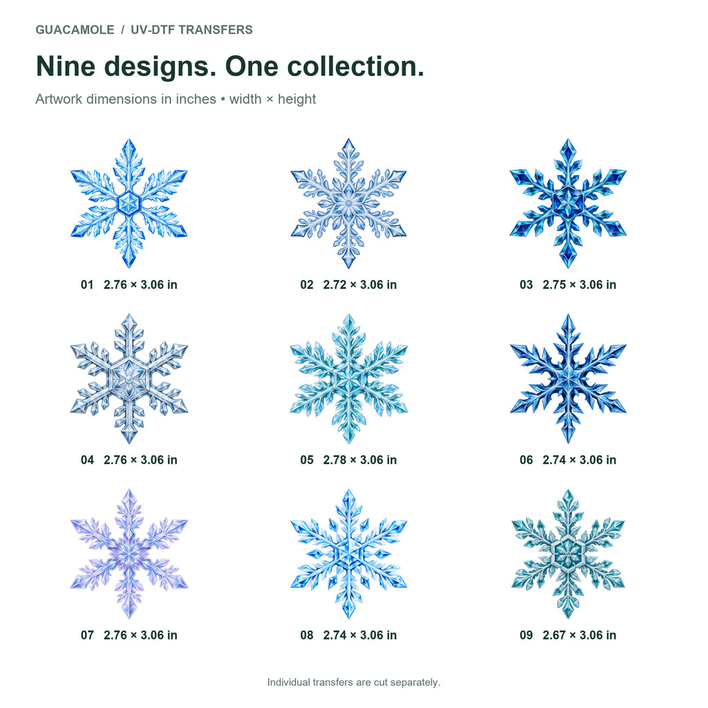 Winter Snowflakes — Nine designs and sizes