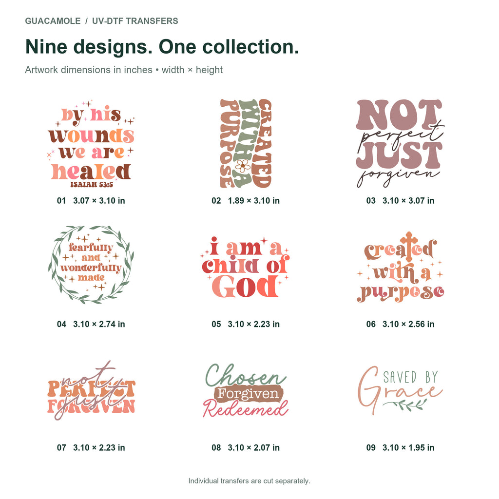 Christian - Grace and Purpose — Nine designs and sizes
