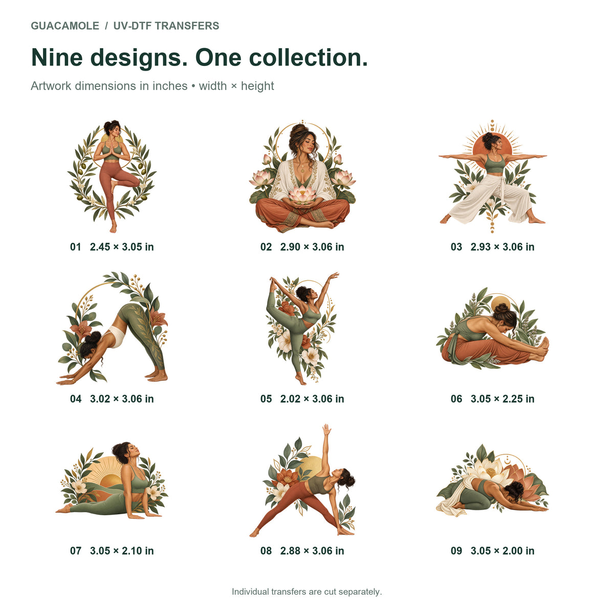 Yoga - Botanical Flow — Nine designs and sizes