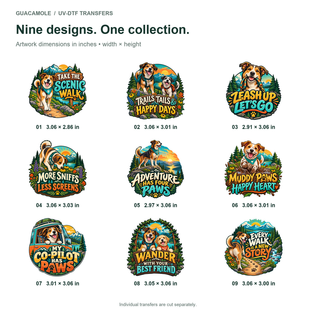 Adventure Buddies — Nine designs and sizes