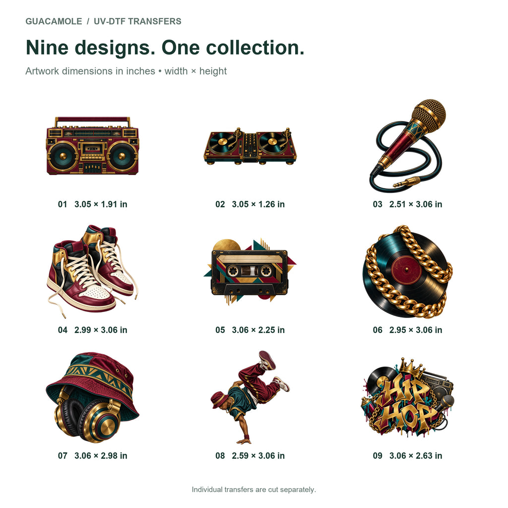 Hip Hop - Golden Era — Nine designs and sizes