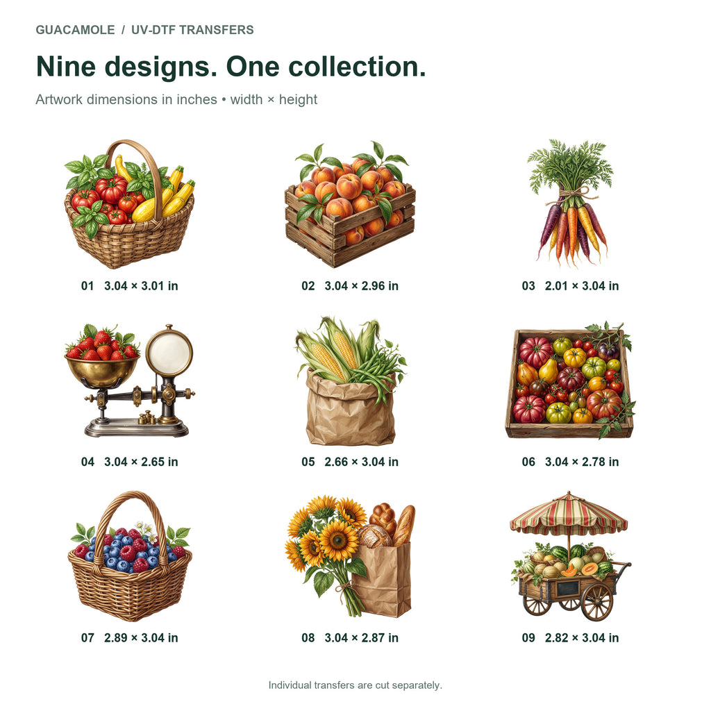 Summer Farmers Market — Nine designs and sizes