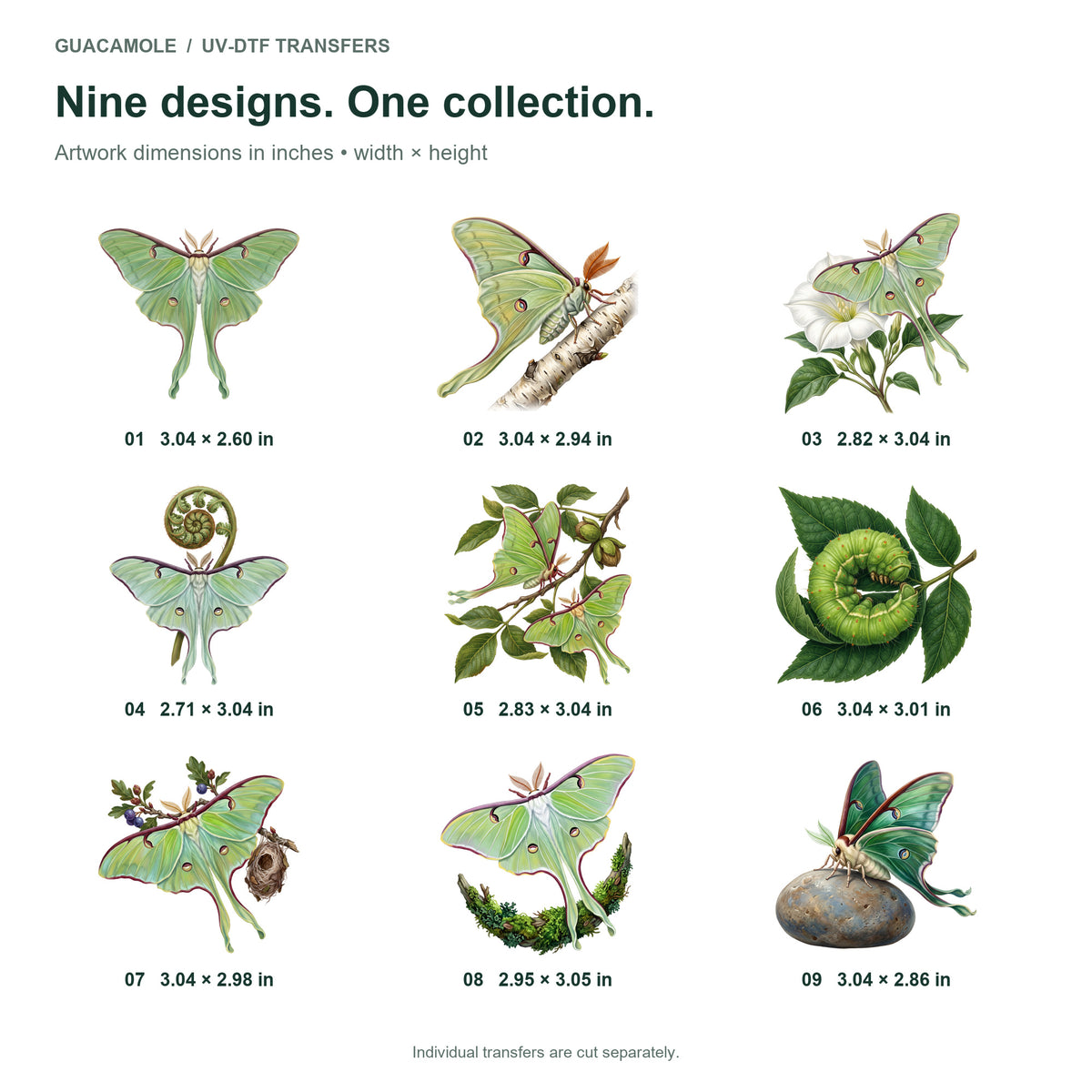 Luna Moth Nights — Nine designs and sizes