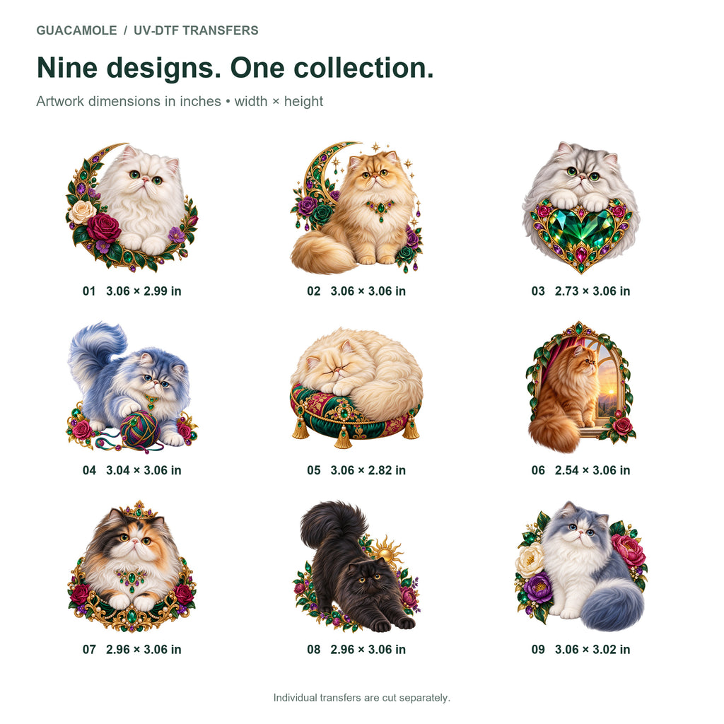 Persian — Nine designs and sizes