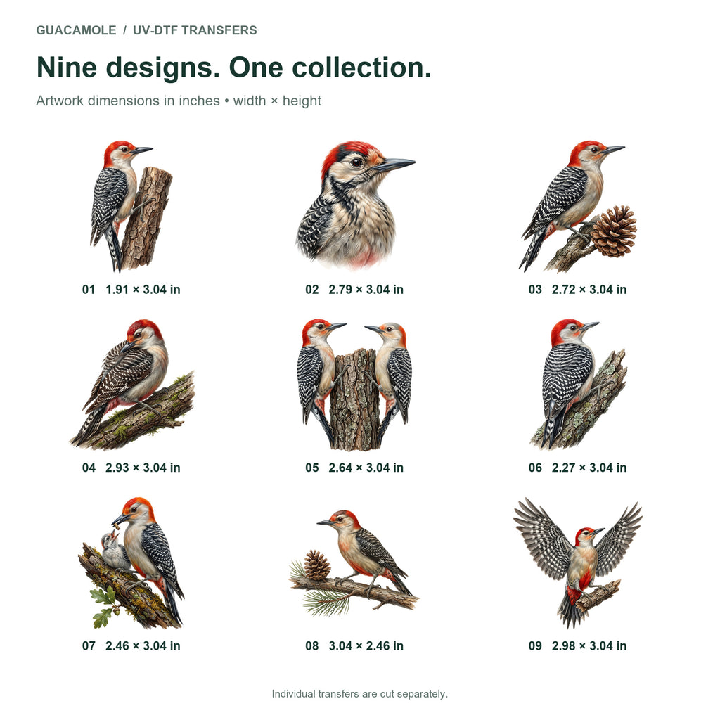 Woodpecker Woodland — Nine designs and sizes