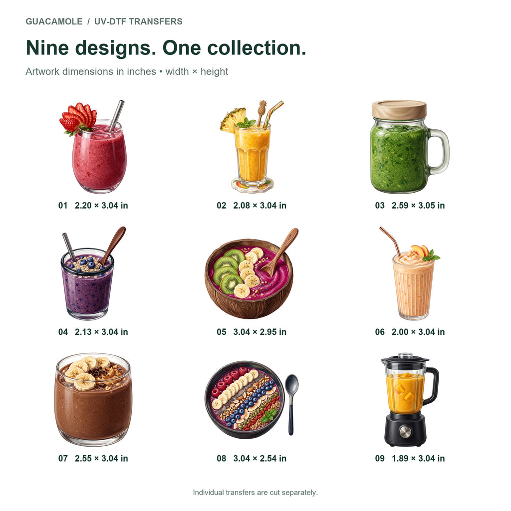 Fruit Smoothie Bar — Nine designs and sizes