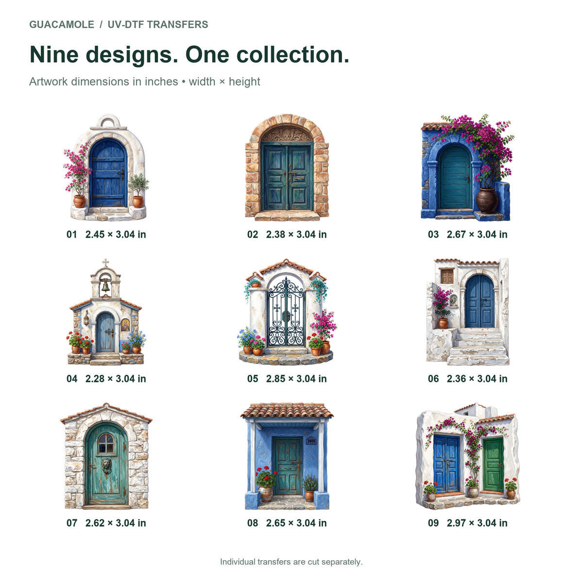 Greek Island Doorways — Nine designs and sizes
