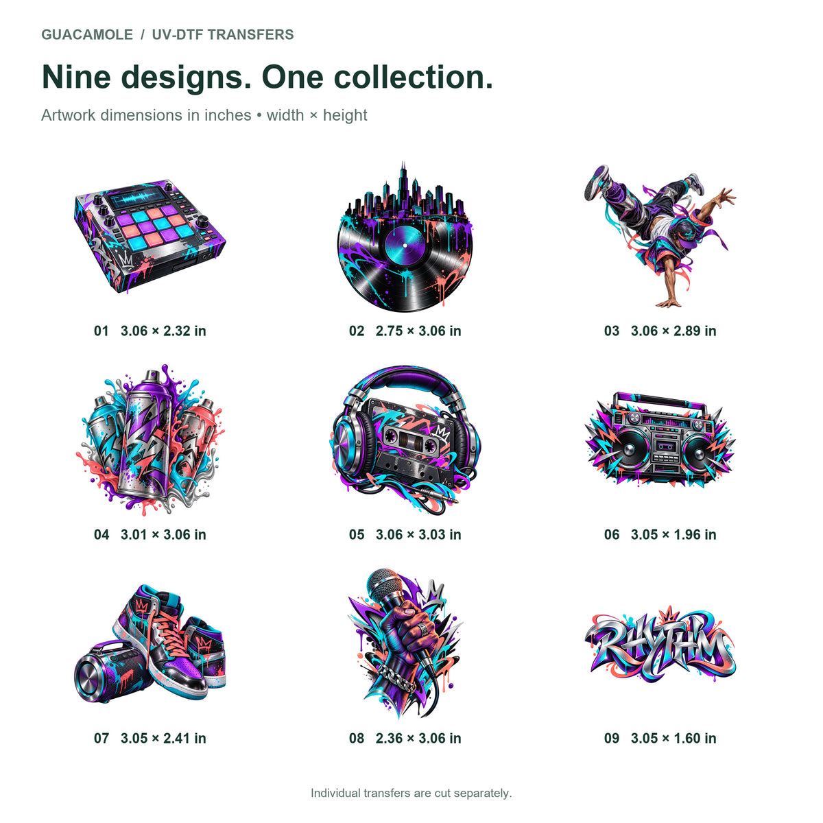 Hip Hop - Street Rhythm — Nine designs and sizes