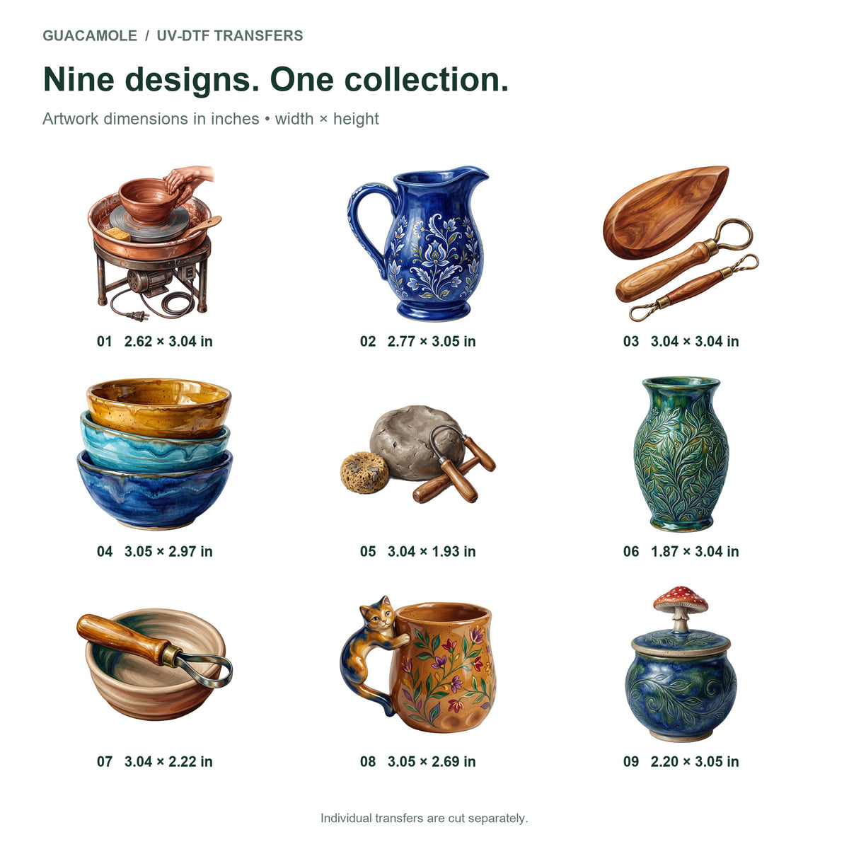 Pottery Wheel Studio — Nine designs and sizes