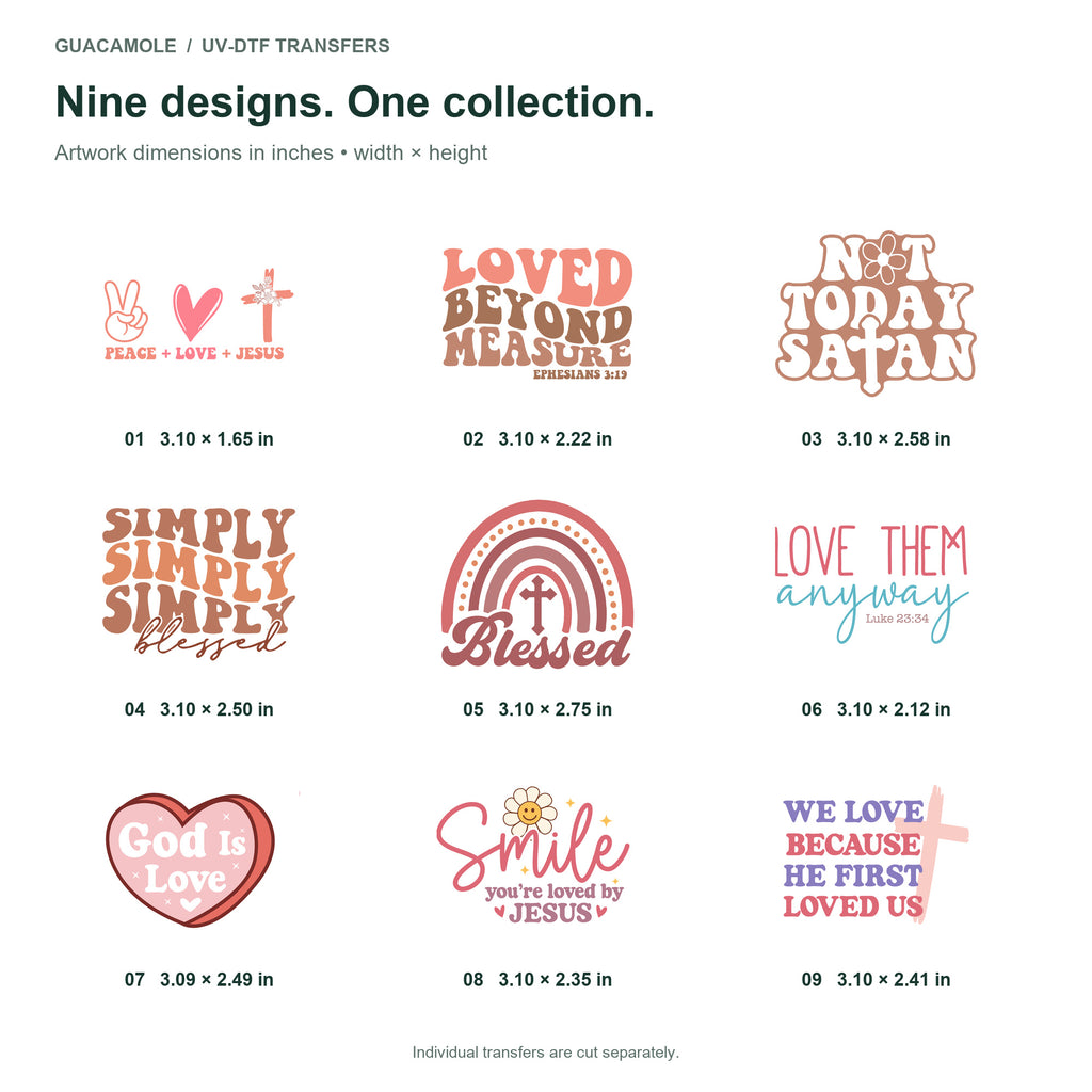 Christian - Loved and Blessed — Nine designs and sizes