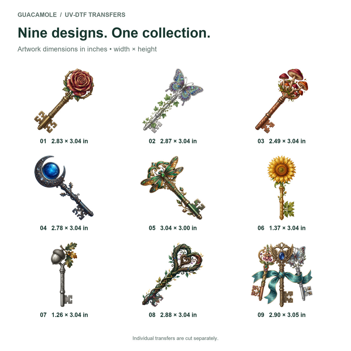 Magic Garden Keys — Nine designs and sizes